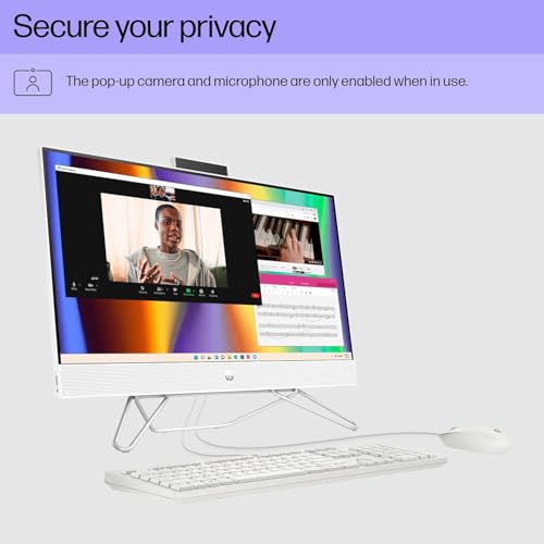 Image of HP 24-CB100 All-in-One Desktop 2024 New, Intel i5-1235U 10-Core, 23.8 inch FHD IPS Display, Intel UHD Graphics, Wi-Fi, 16GB DDR4 512GB M.2 SSD, Win11 Pro