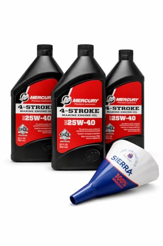 Aceite Mercury Marine 25W-40 4 tiempos 3 cuartos + embudo miniatura 2