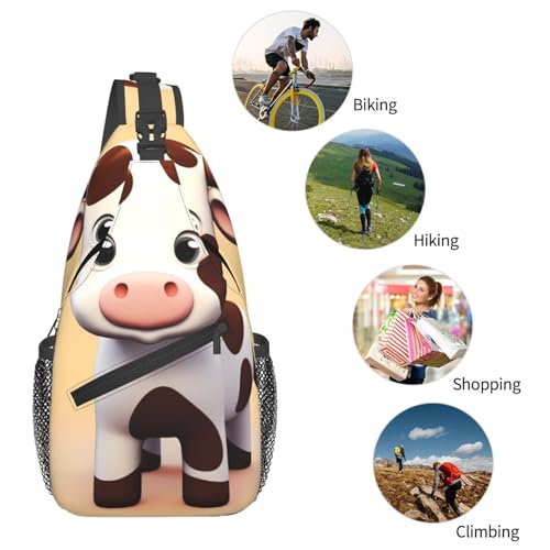 Cute Cow Cross Chest Bag para Hombre y Mujer miniatura 6