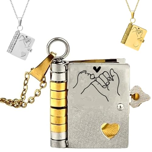 For Daughter - I'm Always With You Book Necklace, Openable Multi Layer Little Star Hummingwings Book Necklace from Mom, A Letter for My Daughter book necklace, Carries Everlasting Love