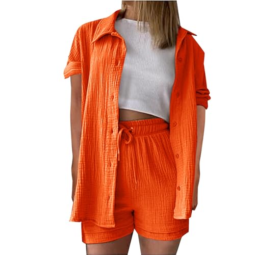 Ensemble en coton et lin haut de gamme d'été pour femme avec chemise chic