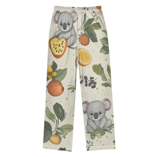 Koala Fruits Boys Long Pants Soft Trousers Elastic Waist Kids Lounge Bottoms with Pockets S-XL2