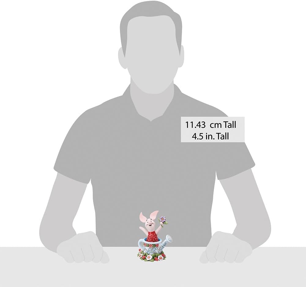 Enesco Disney Traditions by Jim Shore Winnie the Pooh Piglet in Watering Can Figurine, 4.5 Inch, Multicolor