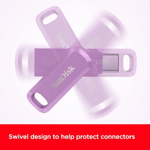Image of SanDisk Ultra Dual Drive Go Type-C 128GB, OTG, Upto 400MB /S,usb3.2 gen 1 Pendrive, Lavender, 5Y Warranty (SDDDC3-128G-I46LPD)