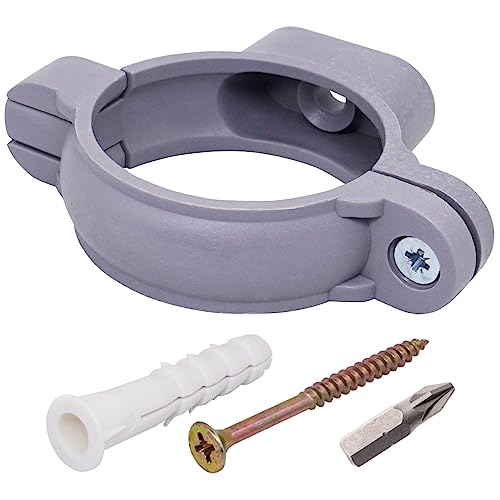 SKIR'CO Colliers de serrage en plastique gris pour tuyaux de 50 mm, supports de tuyaux, Lot de 10