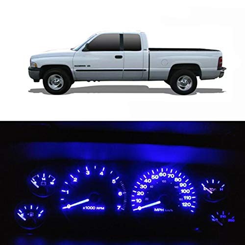 WLJH Blue Instrument Cluster Panel Gauge Dash Light Bulb Indicator Full Led Light Kit with Socket for Dodge Ram 1500 2500 3500 1994-2001 Pack of 20