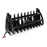 Titan Attachments 84' Root Grapple Rake, Universal Skid Steer Mount, Wide Clamshell, Twin 3,000 PSI Cylinders, 2,900 LB Rated, Landscaping & Land Clearing