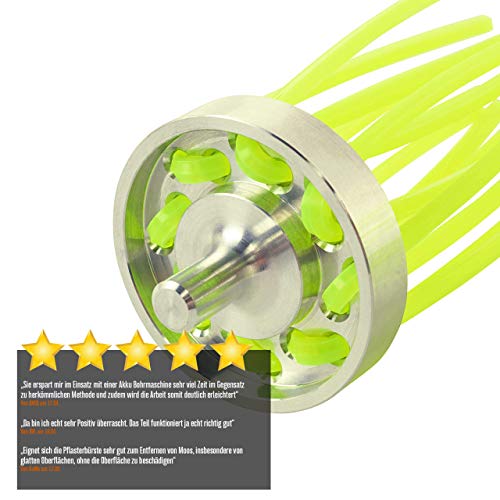 Preisvergleich Produktbild DeZon Sauerländer Pflasterbürste Unkrautbürste Pflasterreinigung ohne Chemie einfache Unkrautbeseitigung Aufsatz für die Bohrmaschine für wucherndes Unkraut & Moos Starke Leistung