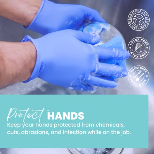 Eco Gloves Eco-Friendly Biodegradable Nitrile Disposable Gloves, Powder Free, Latex Free | Food, Health, Cleaning 100Pcs/Box #TOP7