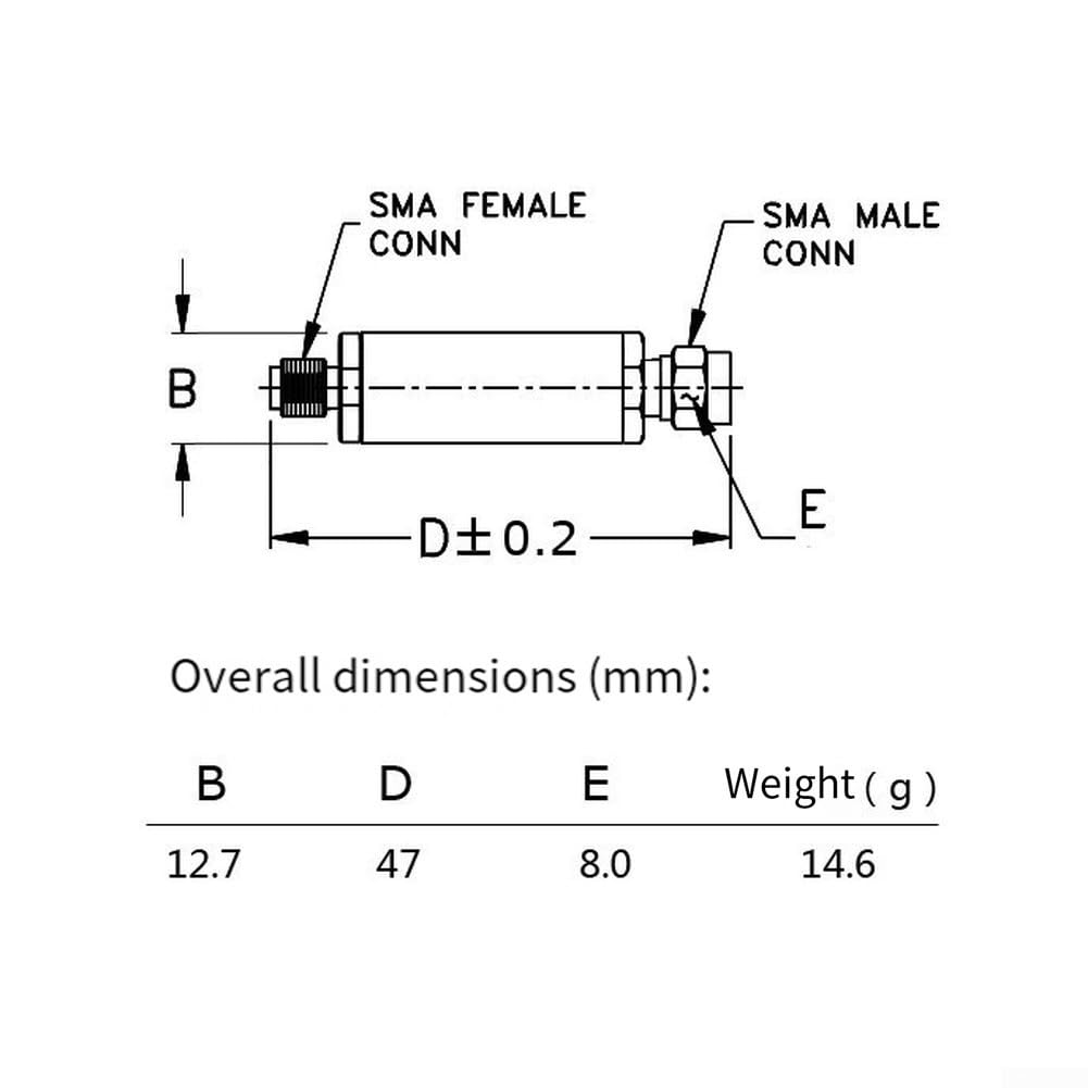 50 Ohm Bandpassfilter, 433MHz Bandpassfilter, mit 10W Leistungsaufnahme und hoher Selektivität für SMA Systeme