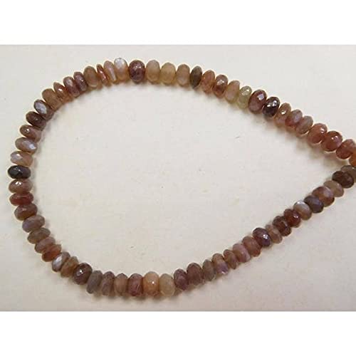 Faceted rondelles moonstone chocolat de qualité supérieure LKBEADS, éclat luxe pour joaillerie
