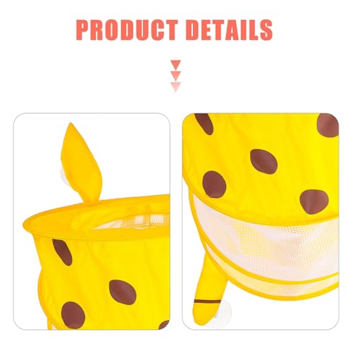Accessoire rangement suspendu jouets de bain en polyester jaune structure rigide et pliable - 3