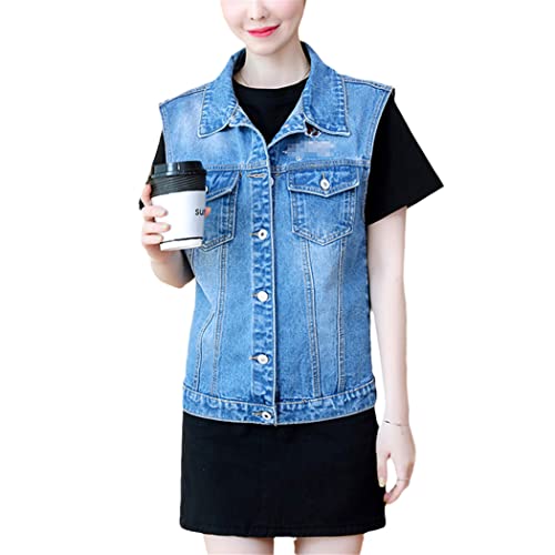 Gilet en jean femme bleu brodé idéal pour vos sorties estivales et festivals en plein air