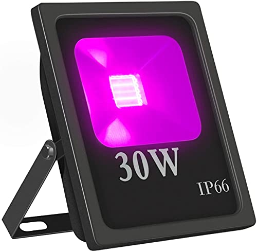 UV Luz Negra,OUSIDE 30W LED Ultravioleta Luz de Inundación,IP66 Impermeable Fluorescente Lámpara de Escenario Blacklights para Halloween,Club,DJ Discoteca,Fiesta,Pintura Fluorescente Cover
