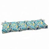 Pillow Perfect Paisley Indoor/Outdoor Sofa Setee Bench Swing Cushion with Ties, Tufted, Weather, and Fade Resistant, 18