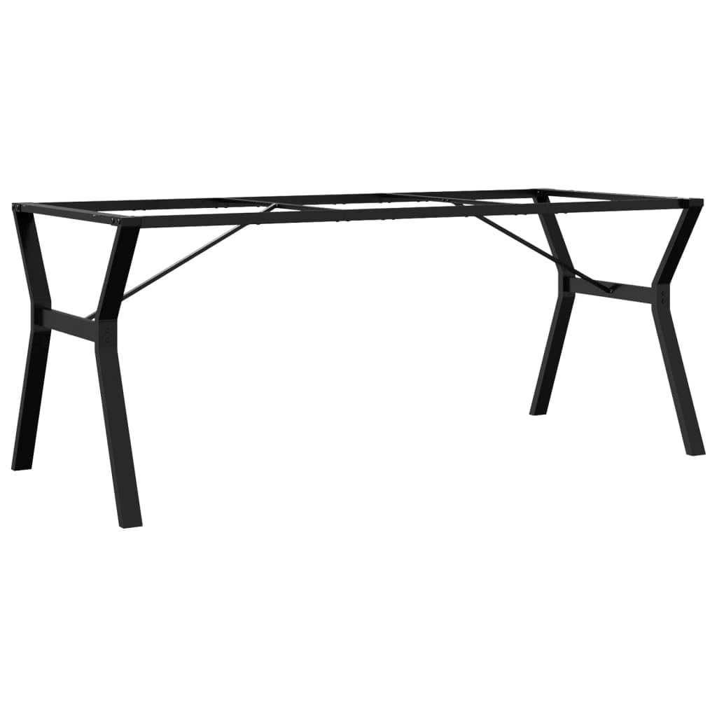 Stelaż stołu w kształcie litery Y 180 x 80 x 73 cm, stal malowana proszkowo, wytrzymałe metalowe nogi do stolika kawowego, czarna, stabilna podstawa