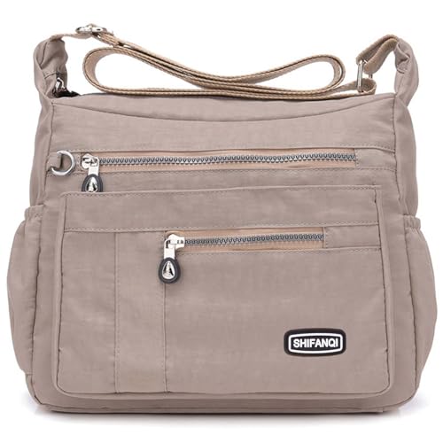 Image of Crossbody Bag for Women, Multi Pockets Waterproof Nylon Shoulder Handbag, Lightweight Crossbody Purse for Ladies