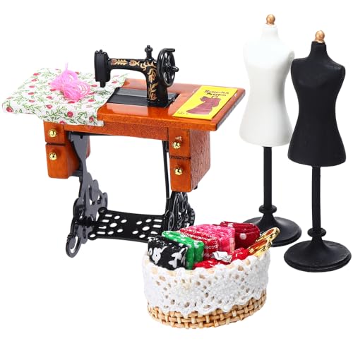 Foilswirl 4 Pcs 1 :12 Miniature Sewing House Scene Miniature