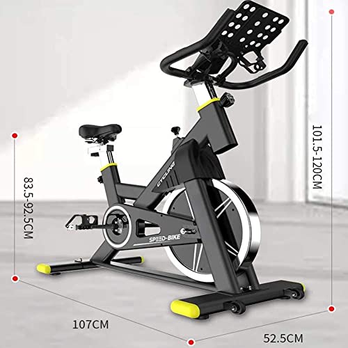 Image of Exercise Bike Indoor Cycling Bike Stationary Comfortable Seat Cushion Multi - Grips Handlebar Heavy Flywheel 440 Lbs Weight Capacity Black