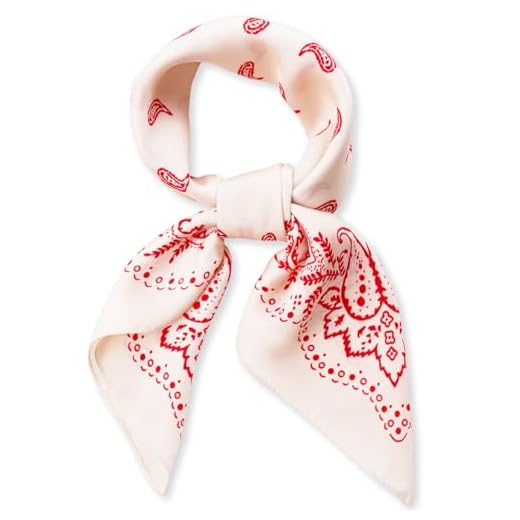 Wuliim Feminino Cachecol De Cetim 27,5" - Bandanas Cabeça Sedosas Supermacias E Leves, Quadradas Médias, Lenço Pescoço Versátil Moderno, Mão Estético Tipo Seda (Vermelho)