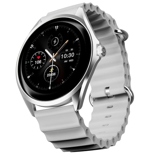 Image of boAt Ultima Aeris 1.43 inch AMOLED Display, 1000 nits Brightness, Ultra Slim 8mm Metal Build, IP68, Auto HR & SpO2 Monitoring, Sleep & Stress Tracking, Stylish Smartwatch for Men & Women(Cool Grey)