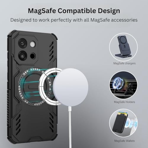 Image of Back Cover Case for OnePlus 13s 5G | 360 Protection Mobile Phone Case Mag-Safe | Camera Protection | 1 + OnePlus 13 s Back Cover /One Plus 13s 5+G - Black TPU+PC