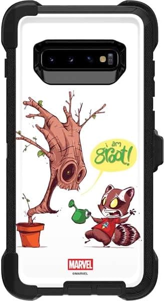 Skinit Decal Phone Skin Compatible with OtterBox Defender Galaxy S10 - Officially Licensed Marvel Rocket Raccoon Armored Arsenal Design