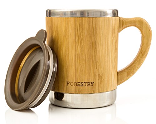 Forestry Labs Stainless Steel and Bamboo Insulated Mug - 9oz