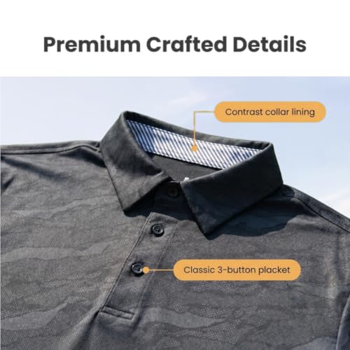Golf Polo Shirts for Men Short Sleeve Moisture Wicking Dry Fit Short Sleeve Breathable Polo Shirt miniatura 5