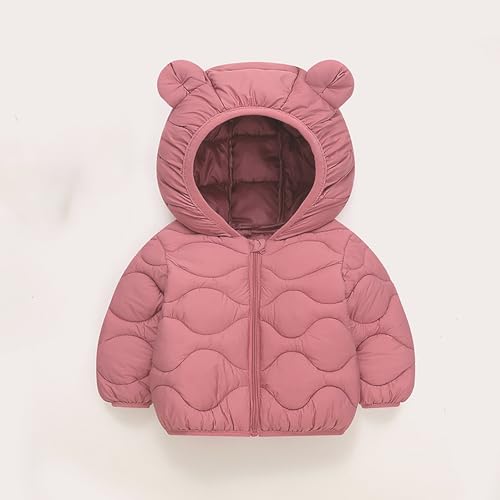 Girls Winter Coat Fall Lightweight Bear Hooded Toddler Puffer Jacket Cute Thermal Long Sleeve Kids Zip Up Jackets4
