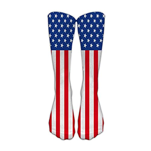 BBTDIN American Flag Man Socks Patriotic Sock USA Flag Long High Knee Soccer Socking JHN17
