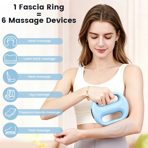 Placa vibratoria eléctrica, anillo multifuncional para fascia con correa ajustable, 2 modos y 8 intensidades, masajeador abdominal para grasa abdominal, atletas y todos los usuarios, ideal como regalo (azul) miniatura 5