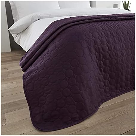 FAIRWAYUK Quilted Bedspreads Double Size - Ultra Soft Lightweight Bed Throws Bedspreads for All Season, 100% Polyester Comforter Bedding Large Sofa Coverlet, 150x200cm, Plum