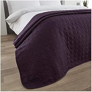FAIRWAYUK Quilted Bedspreads Double Size - Ultra Soft Lightweight Bed Throws Bedspreads for All Season, 100% Polyester Comforter Bedding Large Sofa Coverlet, 150x200cm, Plum
