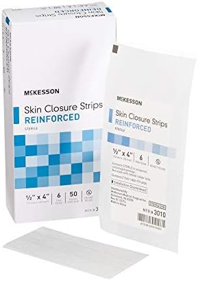 McKesson Skin Closure Strips, Sterile, Reinforced, 1/2 in x 4 in,...