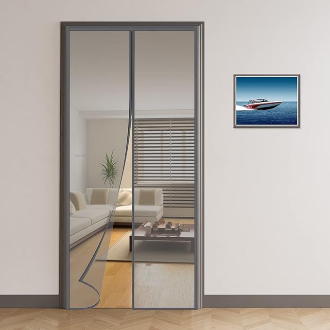 urtleGrip Polyester Door Mosquito Net with Full Frame Hook&Loop for Main Doors, Bedroom, Kitchen & Balcony Doors (200x120 cm, Black) |-image-22