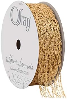 Berwick Offray Gold Offray Metallic Web Craft Ribbon, 7/8-Inch x 9-Feet