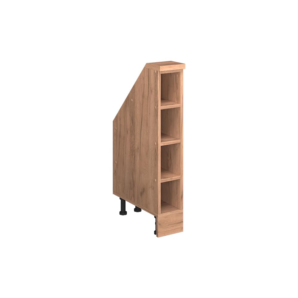 Vicco Meuble de Rangement sous Pente Rion, Chêne doré/Chêne doré | L15 x P46 cm , avec 4 compartiments, gain de place pour les pièces mansardées