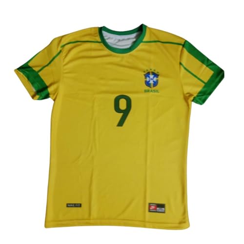 NOTOUT Sports Retro Brazil Ronaldo 09 Football Jersey Yellow