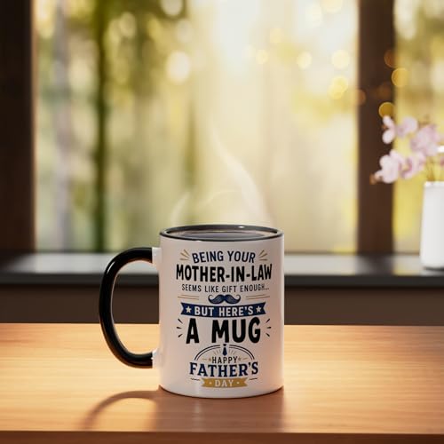 Taza de cerámica para Día del Padre negro/blanco miniatura 3