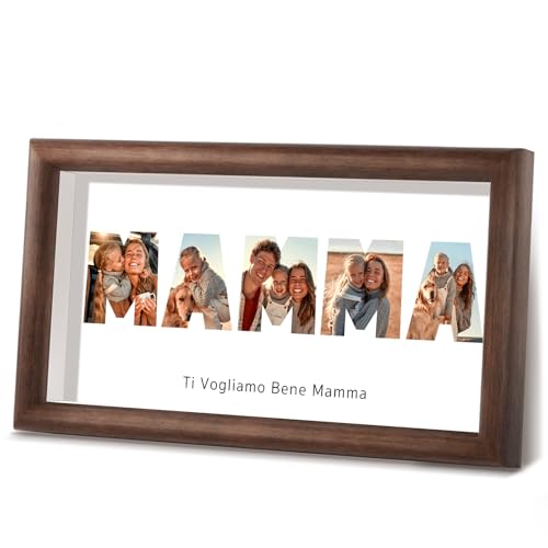 Giftove Cornice Personalizzata, Regalo con Cornice Fotografica Acrilico Personalizzate, Regalo Mamma Natale Originali, Idee Regalo Festa Della Mamma - Regali Compleanno Festa Della Mamma con Foto