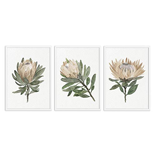 Affiche d'Art Botanique Toile d'Art Mural Nordique Peinture Verte Salon Moderne 40x50cm