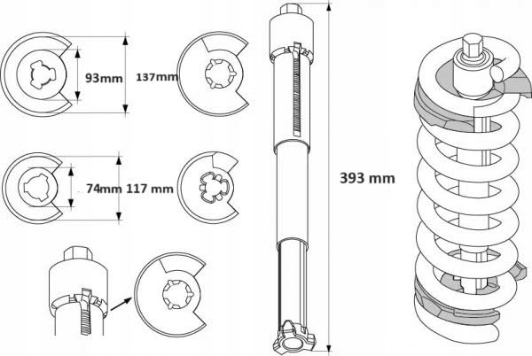 Innen Federspanner Federbein Spanner Werkzeug für Mercedes Benz für BMW für Rover, für Hyundai, für Saab, für Volvo, für VW, für Fiat, für Volvo, für Skoda für AUD für VAG für Teleskopspanner