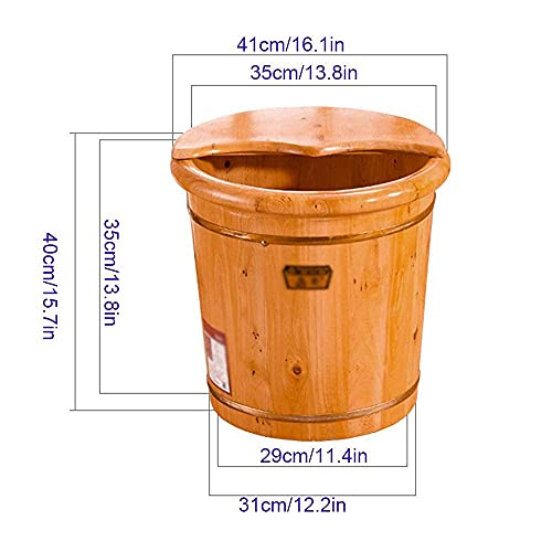 Balde de madera para spa de pies, portátil y profundo miniatura 3