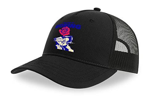 Casquette de camionneur en coton noir The End is Boring avec filet et visière incurvée