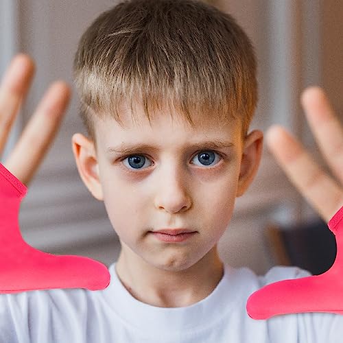 4pcs Thumb Sucking Guard Gloves Kids Anti Thumb Sucking Glove Chewy Compression Thumb Sucking Stop Nail Biting Finger Biting Glove for Kids Thumb Guard for Ages 5-12, Pink, 1 Finger