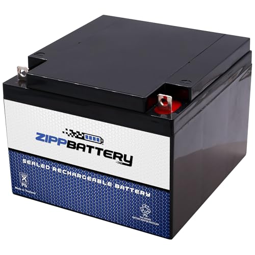 ZIPPBATTERY 12V 26Ah SLA Battery – T3 Nut & Bolt Terminal