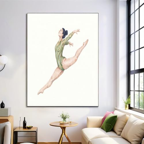 Déco murale gymnaste aquarelle pour chambre et salon moderne