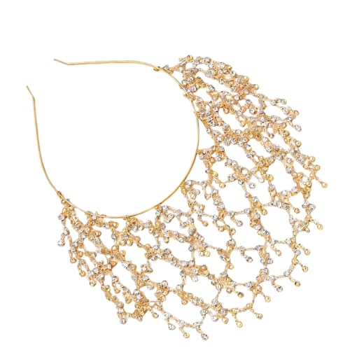 Elegante cadena de pelo de cristal con diamantes de imitación brillantes para mujeres y niñas, fiestas, bodas y banquetes de noche