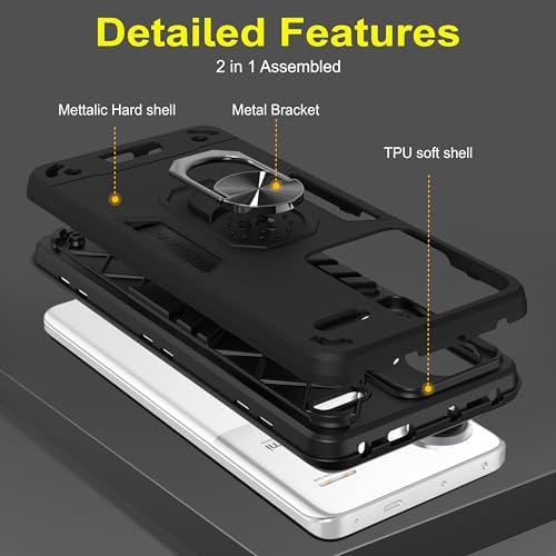 Image of NDCOM for Redmi Note 13 Pro Plus Back Cover | Protective Redmi Note 13 Pro Plus 5G Back Cover | Ring Holder Case